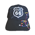 Black Route 66 Map Embroidered Hat