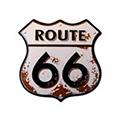 Large Route 66 Rusty Shield Molded Magnet