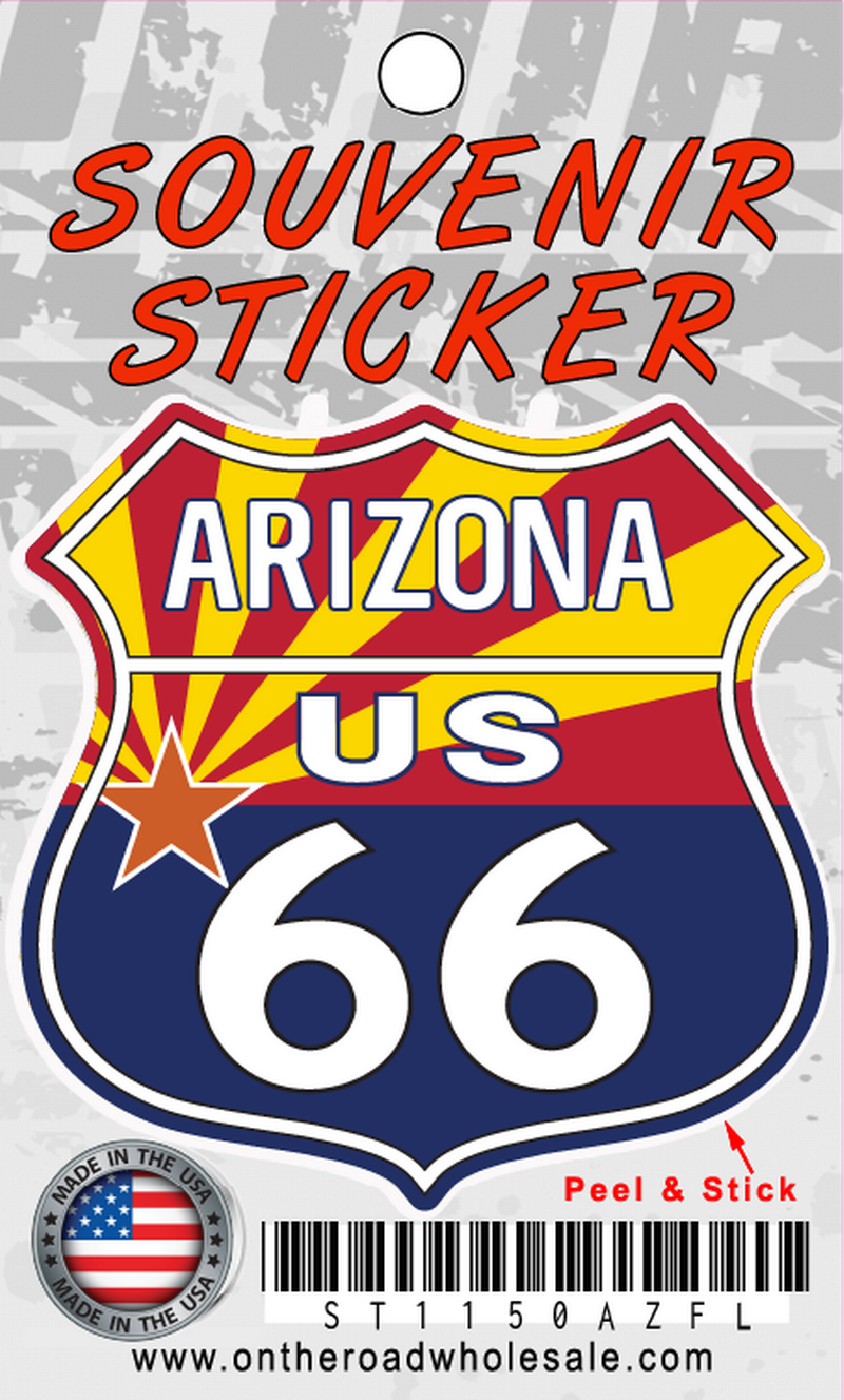 Arizona Route 66 Flag Shield Sticker