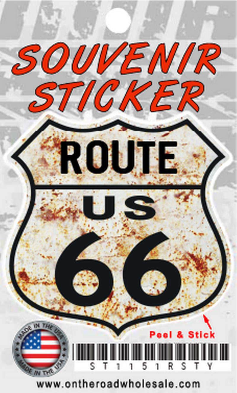 Route 66 Rusty Shield Sticker