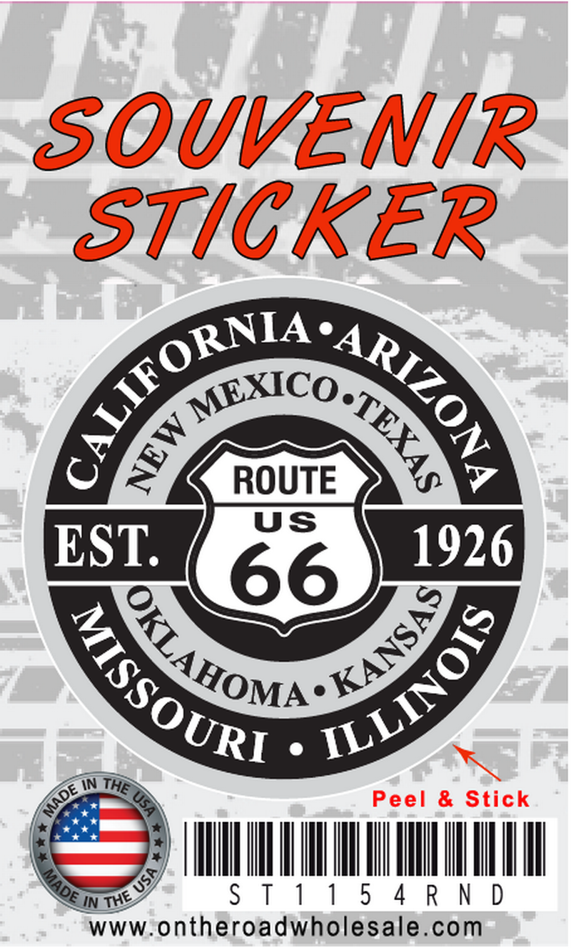 Route 66 Round Design Sticker