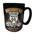 Route 66 Black Mug with Orange Main Street Bike Design (Large)